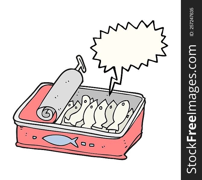 Speech Bubble Cartoon Can Of Sardines