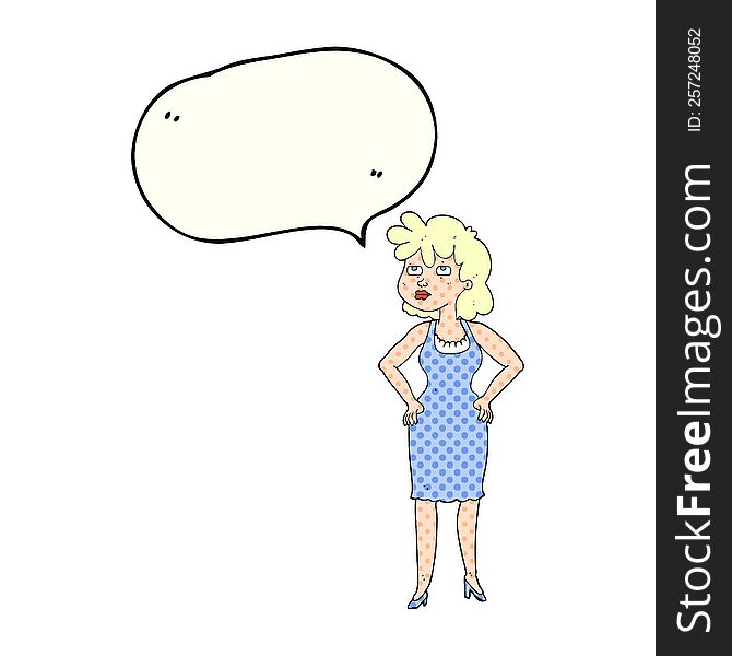 freehand drawn comic book speech bubble cartoon annoyed woman
