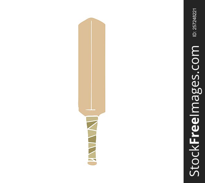 flat color style cartoon cricket bat