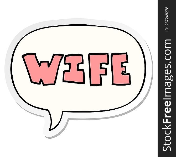 Cartoon Word And Speech Bubble Sticker