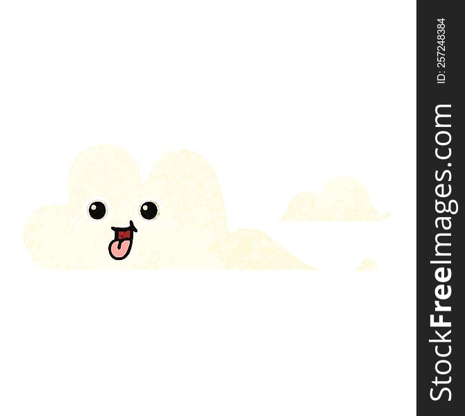 retro illustration style cartoon of a clouds