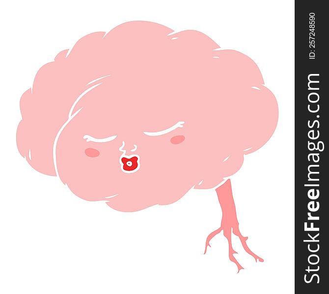 Flat Color Style Cartoon Brain