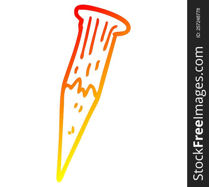 warm gradient line drawing of a cartoon bloody vampire stake