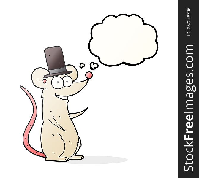 Thought Bubble Cartoon Mouse In Top Hat