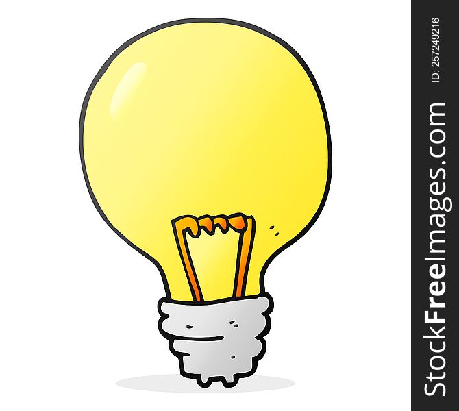 freehand drawn cartoon light bulb