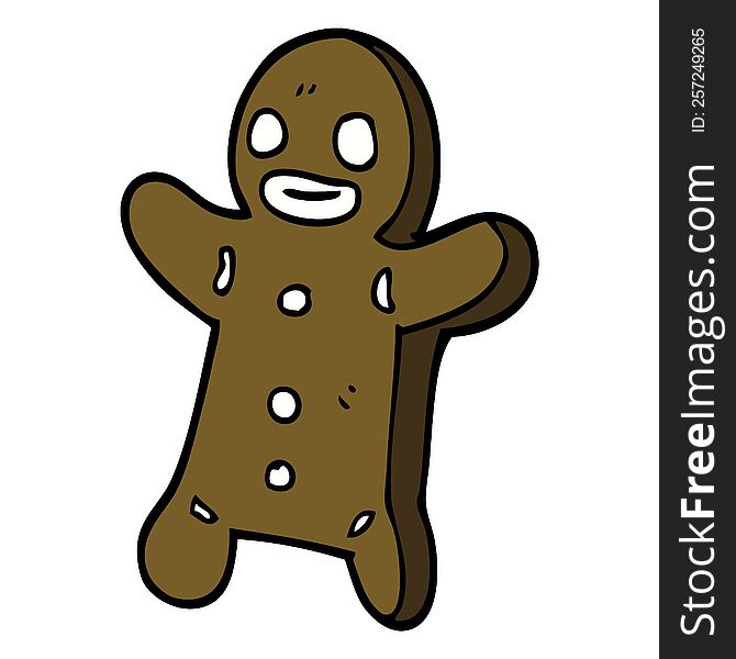 Cartoon Doodle Gingerbread Man