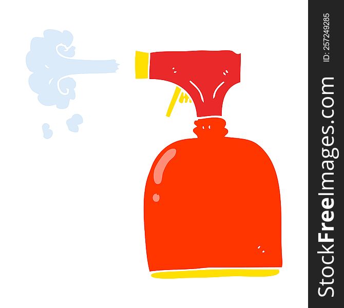 flat color illustration of a cartoon spray bottle