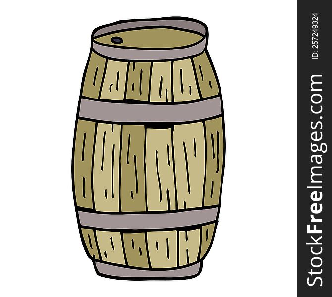 Cartoon Doodle Beer Barrel