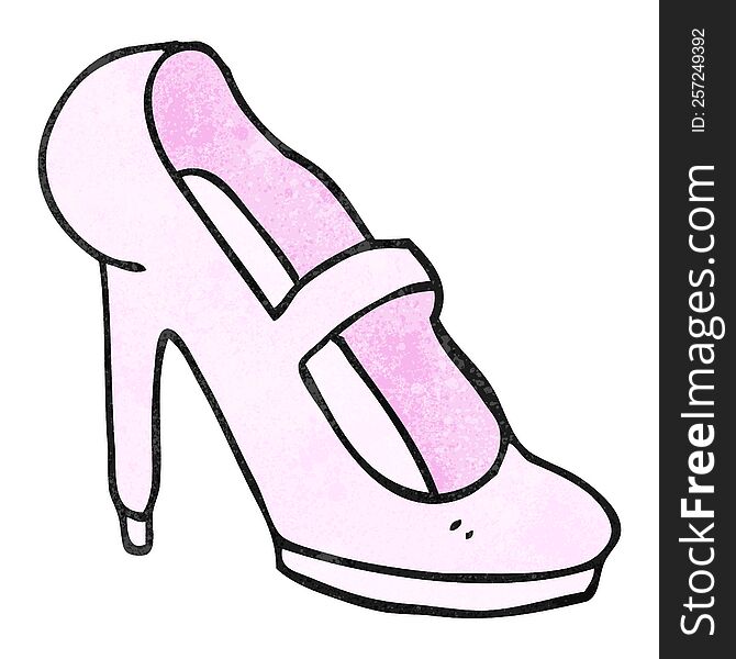 freehand textured cartoon high heeled shoe