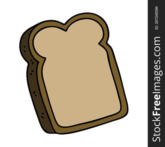 Quirky Hand Drawn Cartoon Slice Of Bread