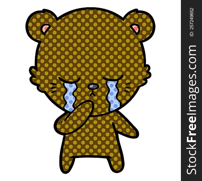 crying cartoon bear. crying cartoon bear