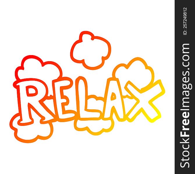 Warm Gradient Line Drawing Cartoon Relax Symbol