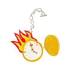 Cartoon Flaming Watch Stock Photos