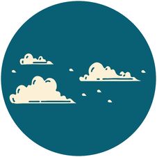 Icon Of Tattoo Style Floating Clouds Stock Photos