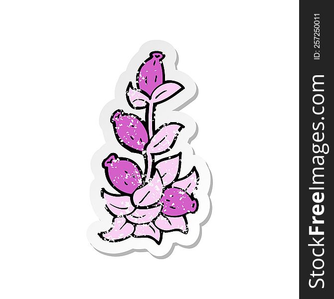 Retro Distressed Sticker Of A Cartoon Flowers