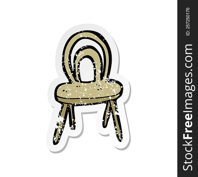 Retro Distressed Sticker Of A Cartoon Chair