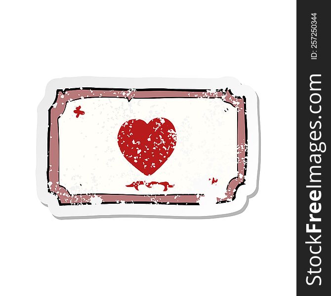 retro distressed sticker of a cartoon love heart frame