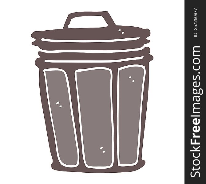 flat color style cartoon trash can