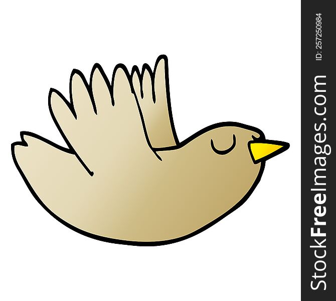 vector gradient illustration cartoon flying bird
