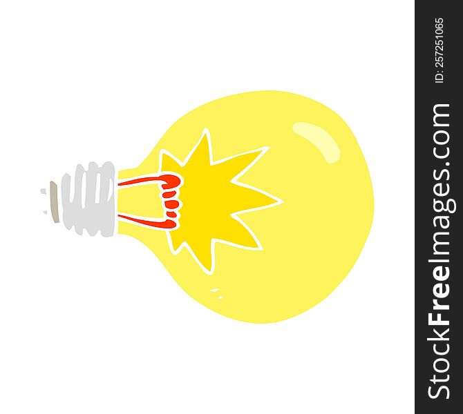 flat color illustration of light bulb. flat color illustration of light bulb