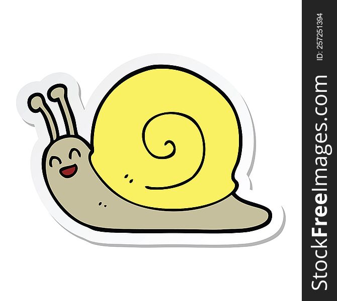 sticker of a cartoon snail