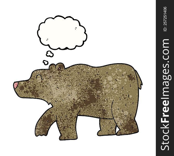 Thought Bubble Textured Cartoon Bear