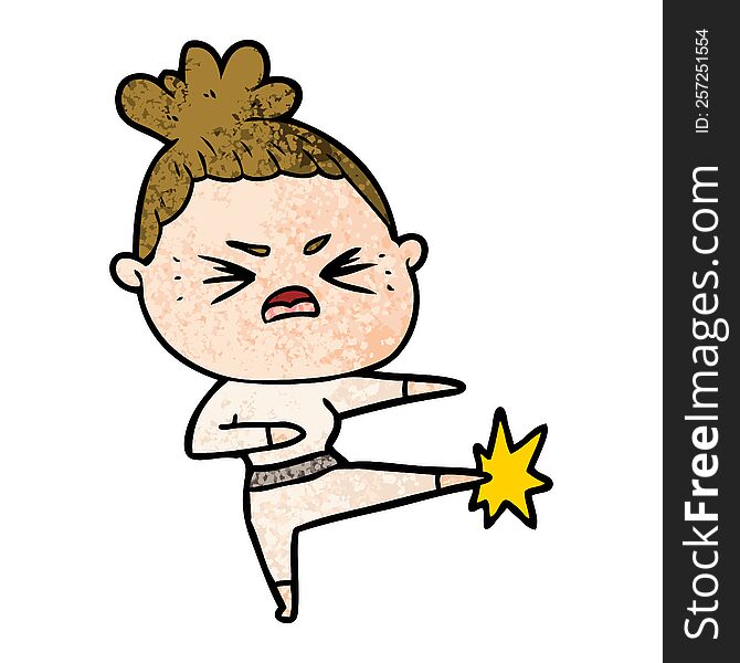cartoon angry woman. cartoon angry woman