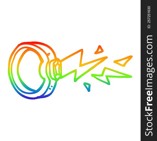 Rainbow Gradient Line Drawing Cartoon Magic Ring