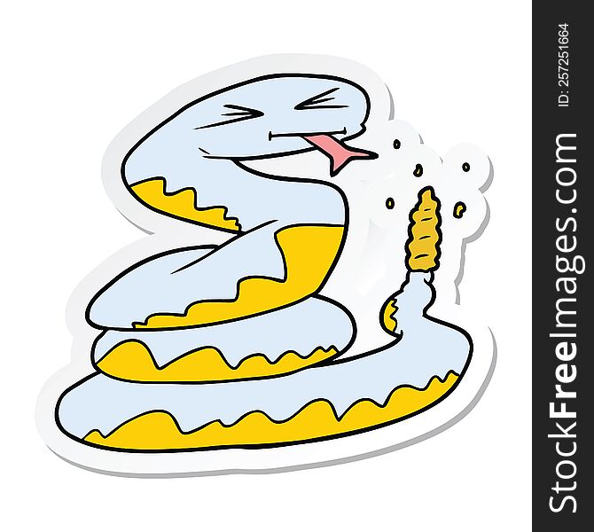 sticker of a cartoon rattlesnake