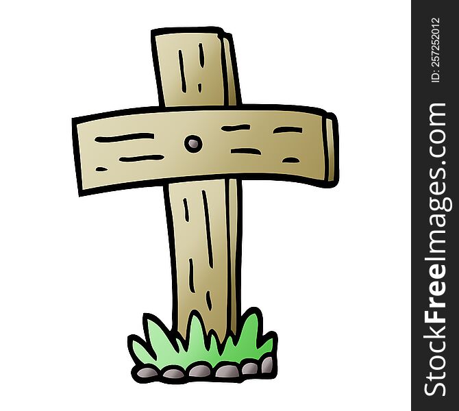 vector gradient illustration cartoon graveyard cross