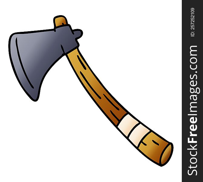 Gradient Cartoon Doodle Of A Garden Axe