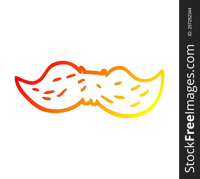 Warm Gradient Line Drawing Cartoon Mans Mustache