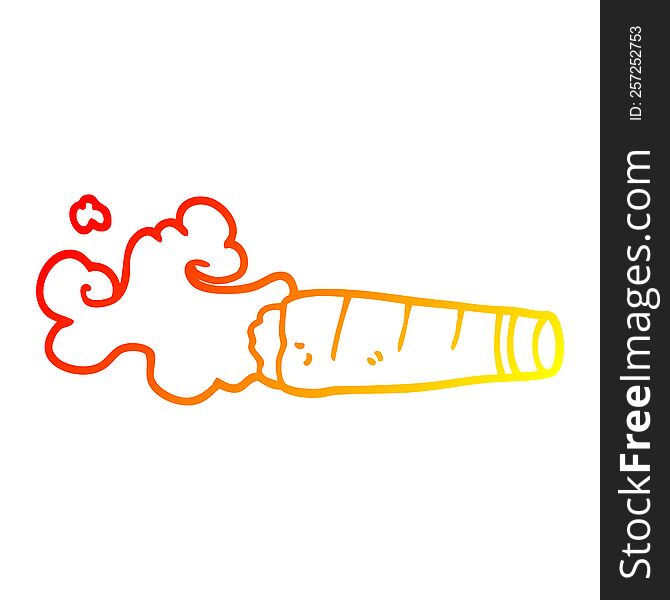 warm gradient line drawing cartoon smoking cigar