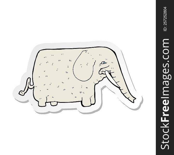 sticker of a cartoon big elephant