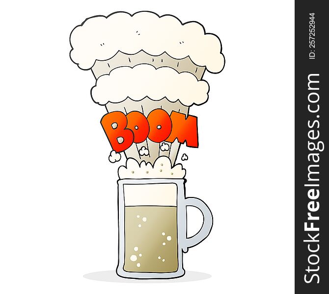 Cartoon Exploding Beer