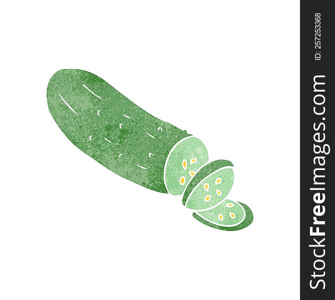 Retro Cartoon Sliced Cucumber