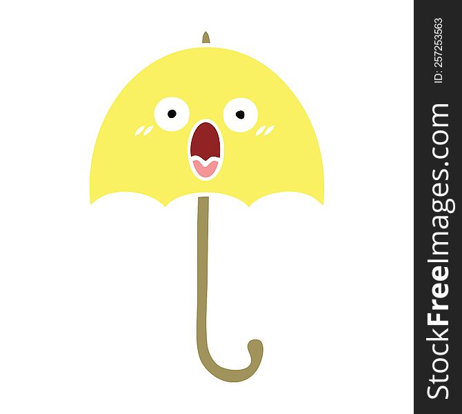 Flat Color Retro Cartoon Umbrella