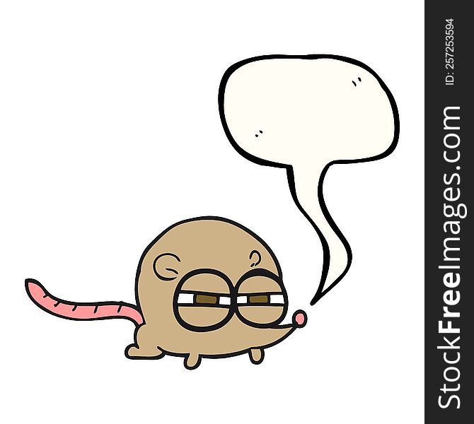 Speech Bubble Cartoon Evil Mouse