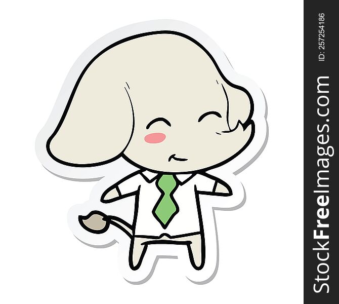 Sticker Of A Cute Cartoon Boss Elephant