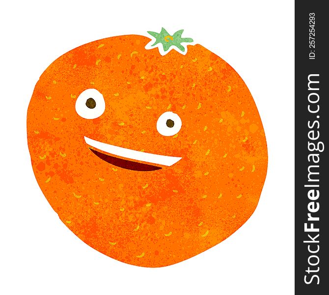 happy cartoon orange