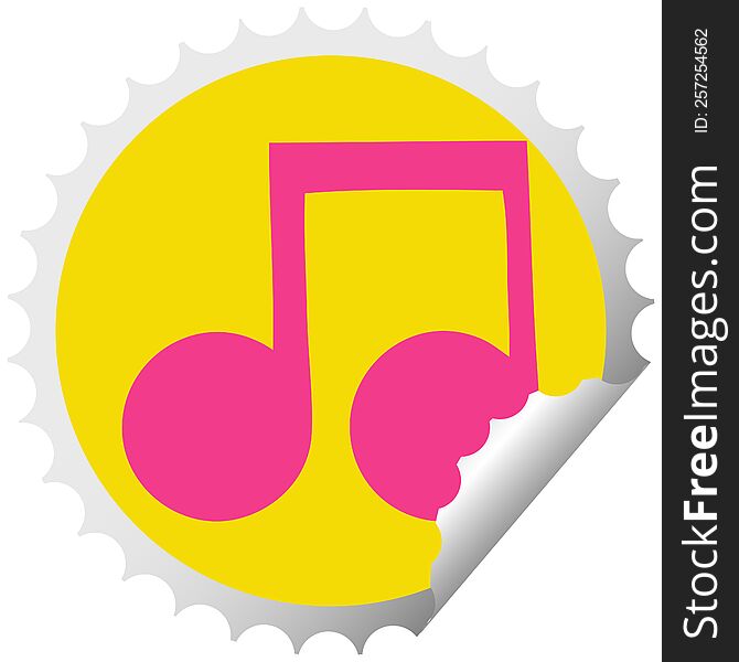 Circular Peeling Sticker Cartoon Musical Note