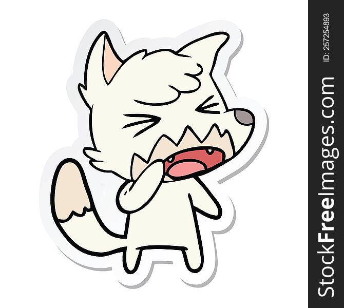 Sticker Of A Angry Cartoon Fox