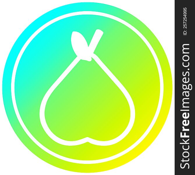 Organic Pear Circular In Cold Gradient Spectrum