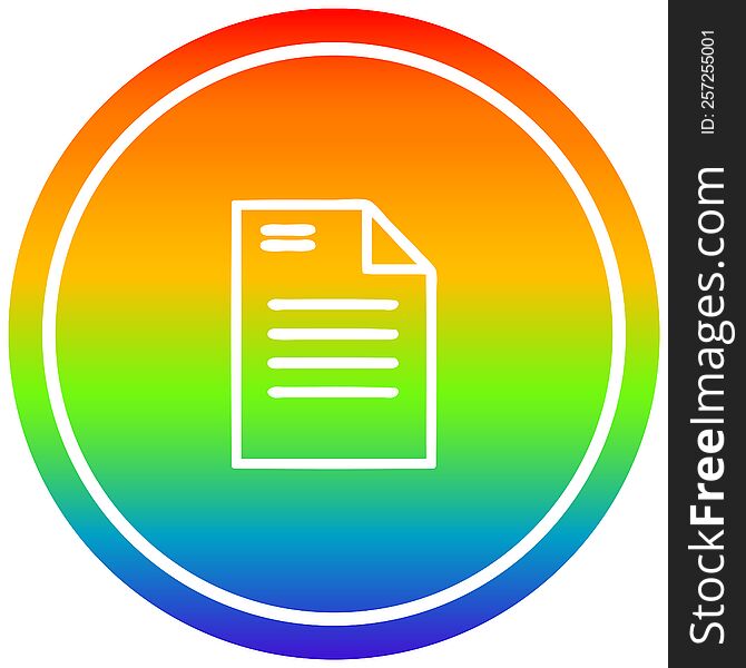 Official Document Circular In Rainbow Spectrum