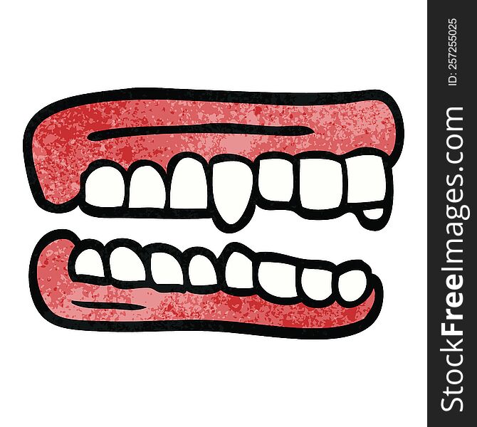 cartoon doodle false teeth