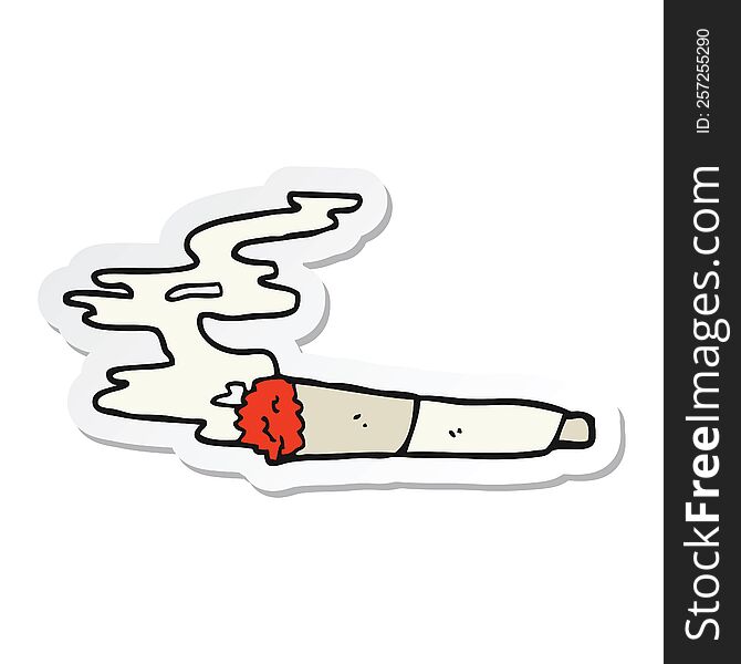 sticker of a cartoon cigarette