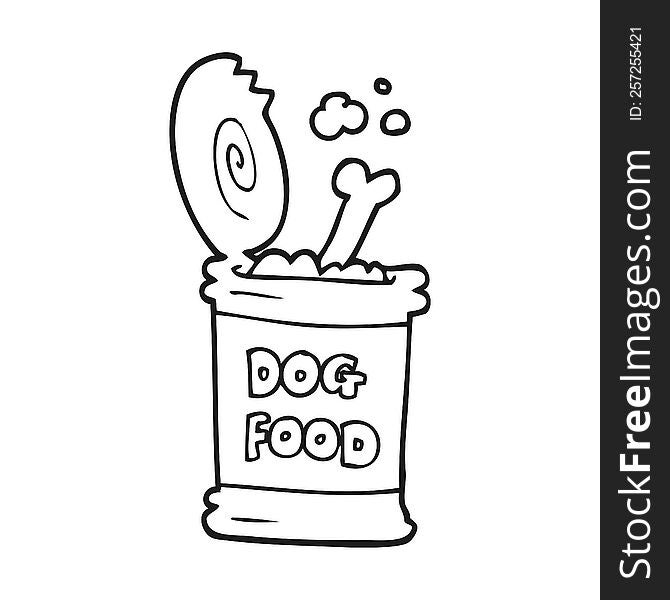 black and white cartoon dog food