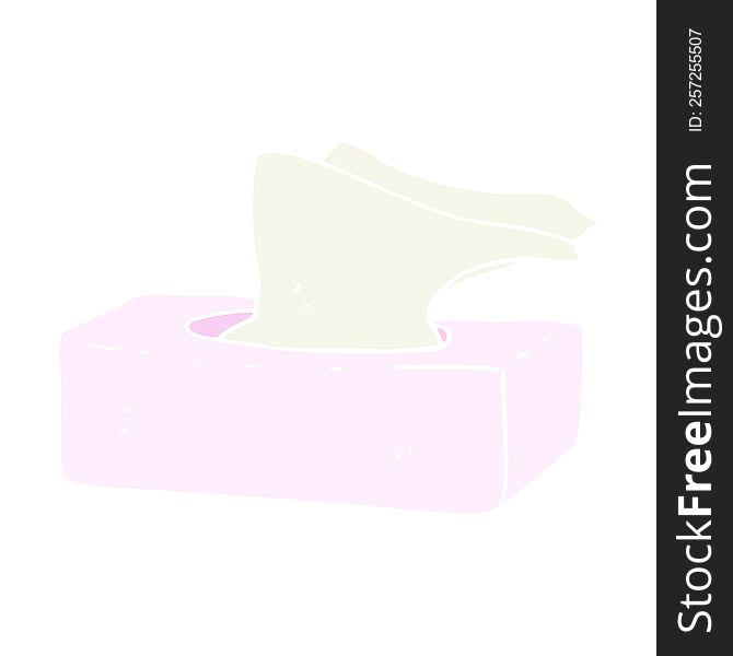 Flat Color Illustration Of A Cartoon Box Of Tissues