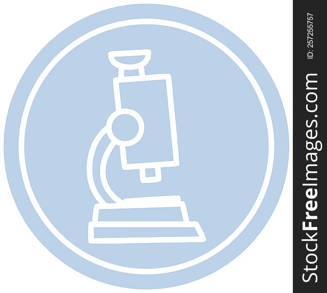 microscope and slide circular icon symbol