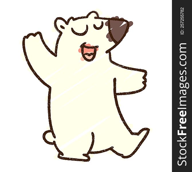 Polar Bear Chalk Drawing